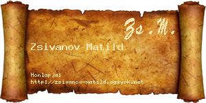 Zsivanov Matild névjegykártya